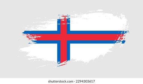 Free hand drawn grunge flag of Faroe Islands on isolated white background