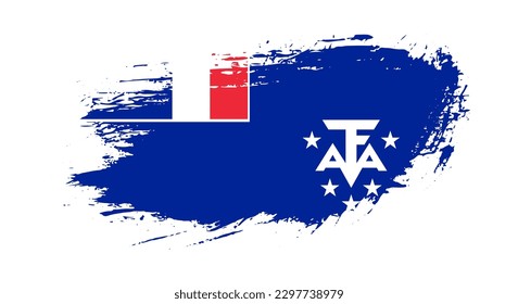 Free hand drawn grunge flag of French Southern and Antarctic Lands on isolated white background