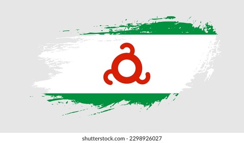 Free hand drawn grunge flag of Ingushetia on isolated white background
