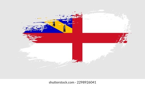 Free hand drawn grunge flag of Herm on isolated white background