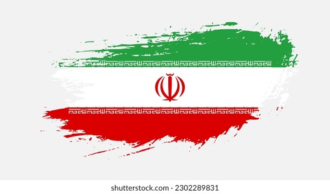 Free hand drawn grunge flag of Iran on isolated white background