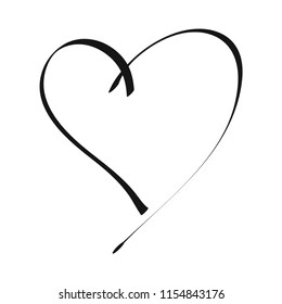 Free Hand Drawn of Heart Vector on Isolated White Background