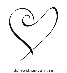 Free Hand Drawn of Heart Vector on Isolated White Background