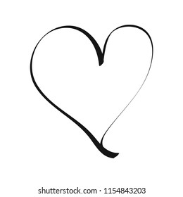 Free Hand Drawn of Heart Vector on Isolated White Background