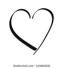 Free Hand Drawn of Heart Vector on Isolated White Background