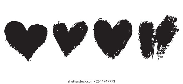 Free Hand Drawn Hearts Black and White Heart Images.