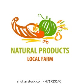 Free hand drawn illustration for natural organic product. Vector logo for home business company with image of watermelon. Element of corporate identity for local farm and natural source organic food.