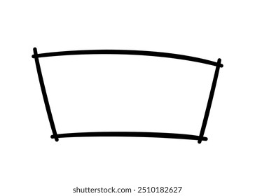 Free hand drawn rectangle frame. Doodle rectangular shape. Scribble pencil square text box. Doodle highlighting design elements. Line border. Vector illustration isolated on white background.