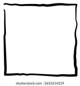 Cadres rectangulaires dessinés à la main. Doodle de forme rectangulaire. Bordure de ligne isolée sur fond blanc.