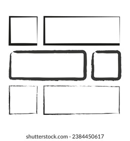 Free hand drawn rectangles and squares .Vector illustration. EPS 10.