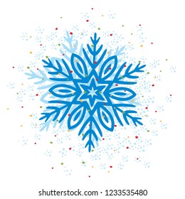 Free hand icon of a snowflake. Simple black vector illustration on white background