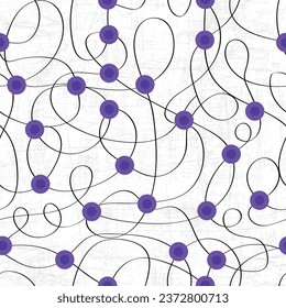 free hand lines with violet circles over grey worn out effect at background