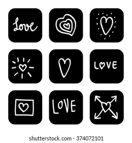 Free hand Love sign with hearts Vector EPS10, Great for any use