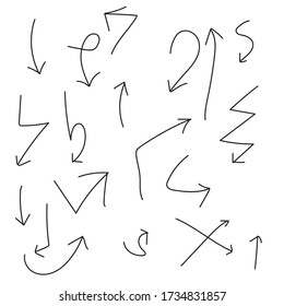Free hand made arrows set vector