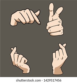 free hand pose vector set