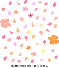 Free hand Sakura flower vector set, Beautiful line art Peach blossom isolate on white background