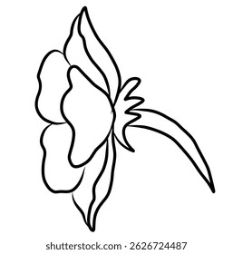 Freie Hand Sakura Blume Vektor-Set, Schöne Linie Kunst Pfirsichblüte einzeln auf weißem Hintergrund.Kirschblüte Illustration Set.Element für Hochzeitskarte oder Druck auf der Kulisse.