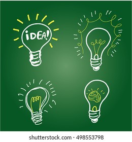 Free hand sketch loading idea , light bulbs, symbol of ideas