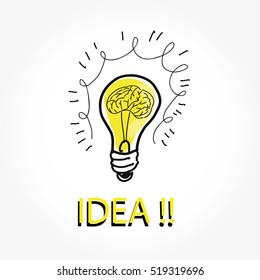 Free hand sketch loading idea , light bulbs, symbol of ideas 