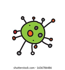 Free hand vector virus on grey background.