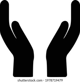 Free hands art vector, two hands vector, Support, peace, care hand Vector icon illustration isolated