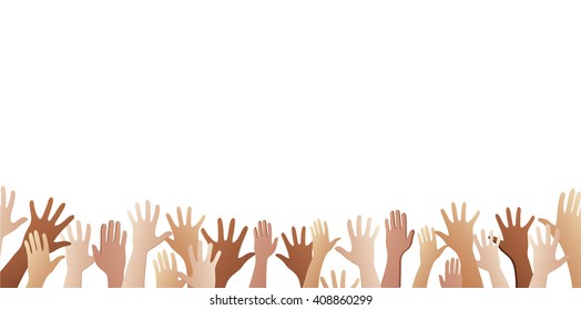 free hands up fun background art vector