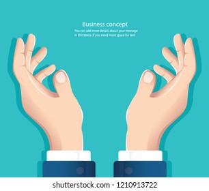 free hands. hand holding something  vector illustration eps10 
