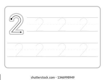 Free handwriting pages for writing numbers Learning numbers, Numbers tracing worksheet for kindergarten vector
