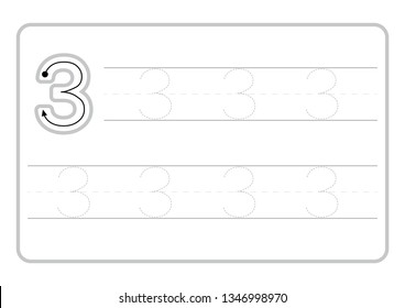 number tracing worksheets free handwriting pages for writing numbers learning numbers numbers tracing worksheet for kindergarten vector vector set 4 stock photo and image collection by nattiyapp shutterstock