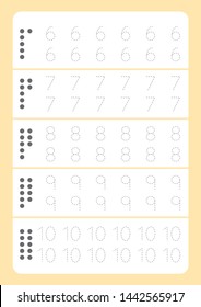 Free handwriting pages for writing numbers         Learning numbers, Numbers tracing worksheet for kindergarten vector
