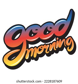 Free handwritten characters, text "Good Morning" Vector Illustrator