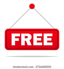 Vector de letrero colgante gratis ilustración aislada
