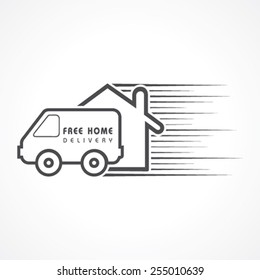 Free Home Delivery concept for increase the sell stock vector