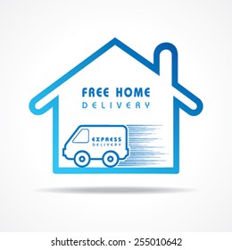 Free Home Delivery Concept For Increase The Sell Stock Vector