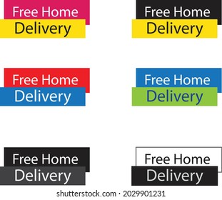 Free home delivery icons. Free shiping logo. Delivery concept. Simple clip art. Vector illustration. 