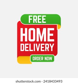 free home delivery order now label design