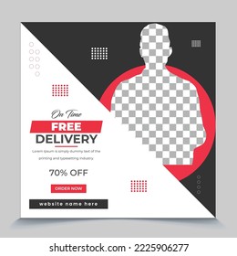 Free home delivery services business promotional web page square post template design