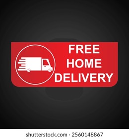 Free home delivery text background vector design	
