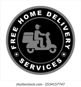 Free Home Delivery vector illustration, Fast shipping free home delivery icon. Delivery symbol isolated, fast delivery icon, Free deliver shipping sign, home express deliver service vector label, 