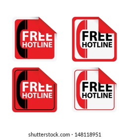 Free Hot Line stickers set. 