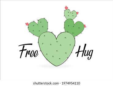 free hug desert dreaming cactus arizona Desert landscape. Desert area, sand terrain - Africa, Sahara, or Arizona nature. Wilderness background. Safari. Wild West. Vector illustration.