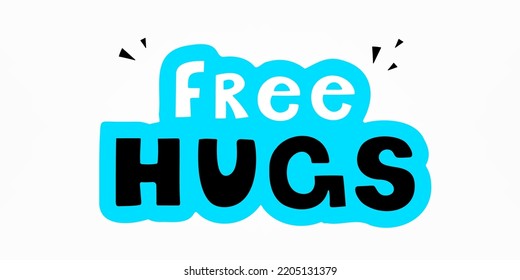 Free hugs color illustration over white