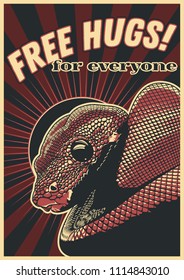 Free hugs for everyone Humor Poster Propaganda Style