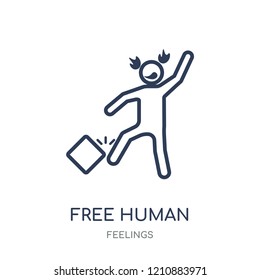 free human icon. free human linear symbol design from Feelings collection. Simple outline element vector illustration on white background.