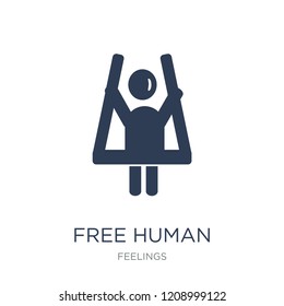 free human icon. Trendy flat vector free human icon on white background from Feelings collection, vector illustration can be use for web and mobile, eps10