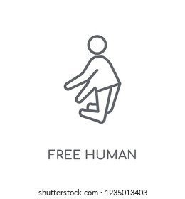 free human linear icon. Modern outline free human logo concept on white background from Feelings collection. Suitable for use on web apps, mobile apps and print media.