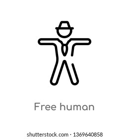 free human vector line icon. Simple element illustration. free human outline icon from feelings concept. Can be used for web and mobile