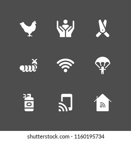 free icon. 9 free set with hen, wifi signal, jump and wifi vector icons for web and mobile app