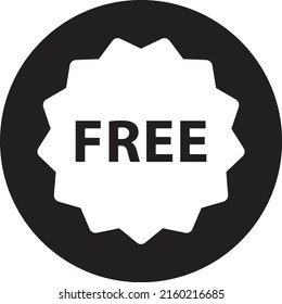 free icon in black circle with white background