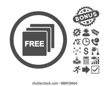 Free icon with bonus images. Vector illustration style is flat iconic symbols, gray color, white background.
